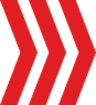 Three bold red chevrons pointing to the right on a black background, perfect for drawing attention to your NEW Homepage.